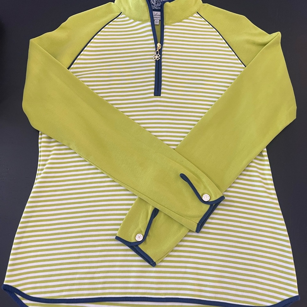 Bobby Jones Green and White Long Sleeve Golf Shirt